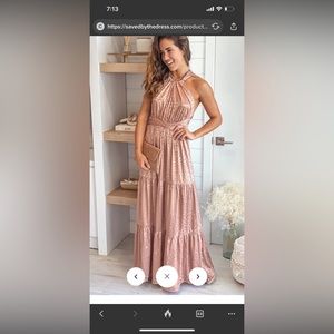 Champagne Animal Print Satin Maxi Dress With Open Back